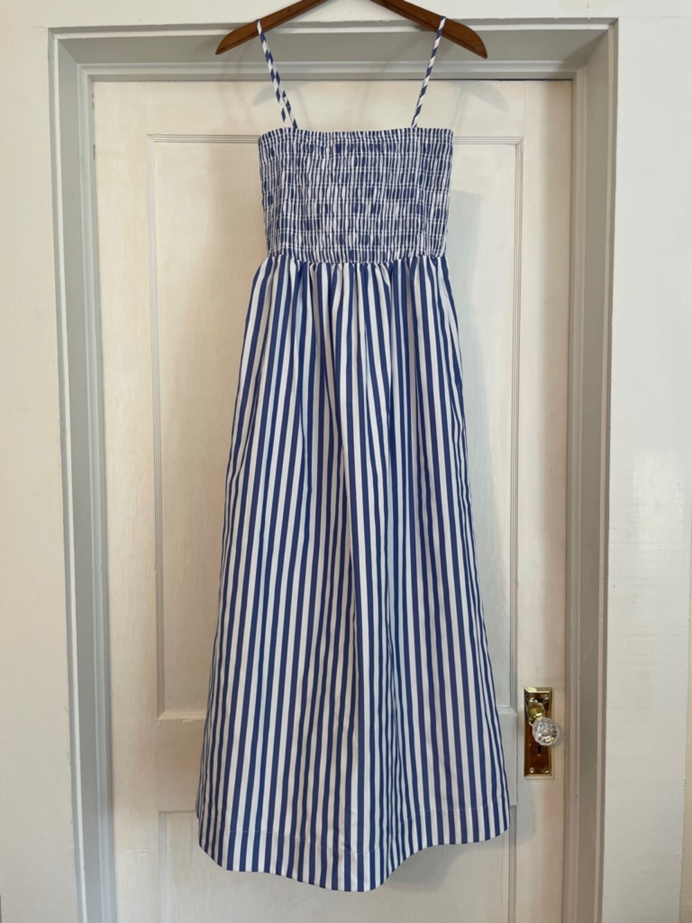 New Gianni Bini Renee Striped Smocked Square Neck Dress size Small